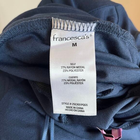 Mi Ami for Francesca’s Tie‎ Front Navy Blue Jumpsuit Women’s Size Medium NWT - Picture 6 of 6